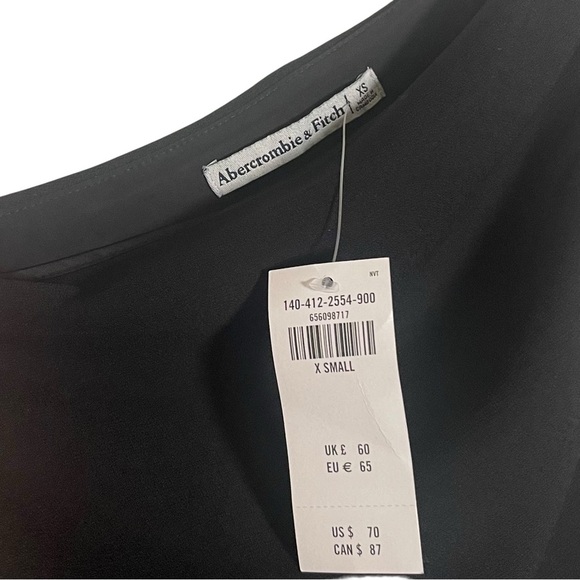 NWT Abercrombie & Fitch Size XS Crepe Asymmetrical One-Shoulder Bodysuit Black - Picture 8 of 9